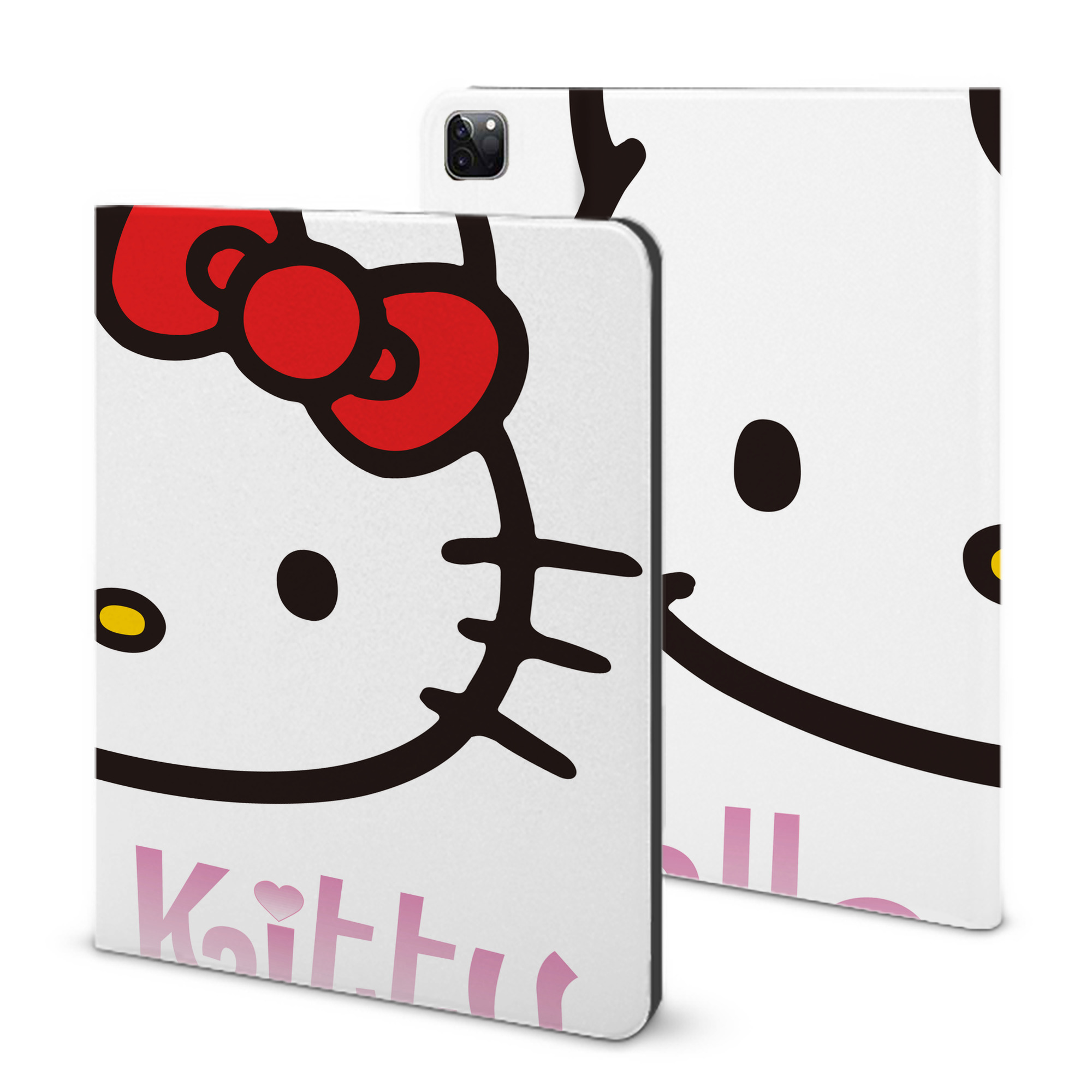 （画像用） Hello Kitty ハローキティ IPad ケース ブック型 PUレザー TPU 耐衝撃 軽量 薄型 ペン収納なし 全面保護 IPad 各モデル対応